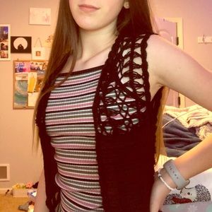 Boho rue 21 black cardigan